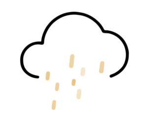Icono con una nube con lluvia