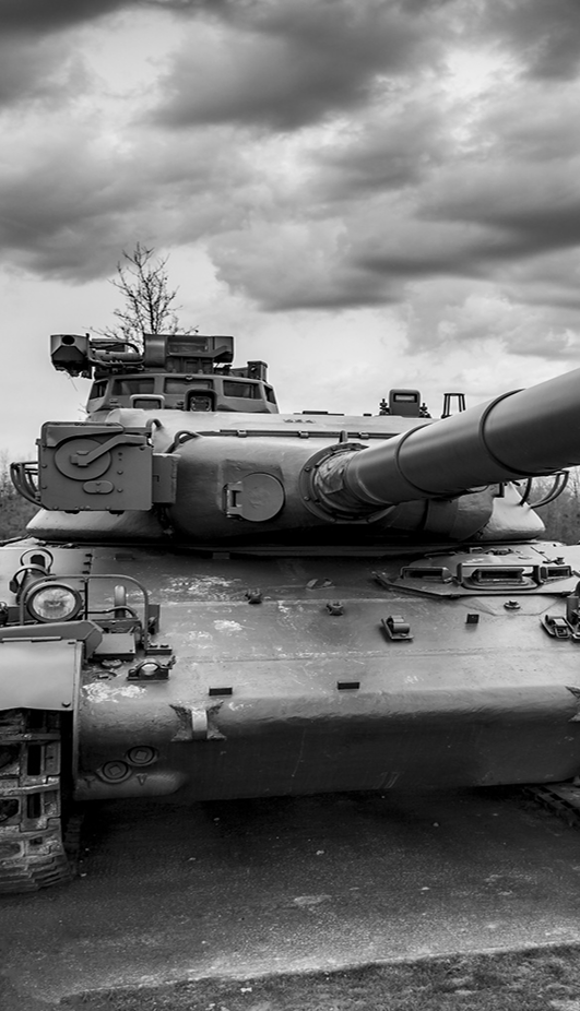 Fotografía de un tanque de guerra