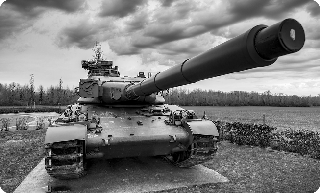 Fotografía de un tanque de guerra